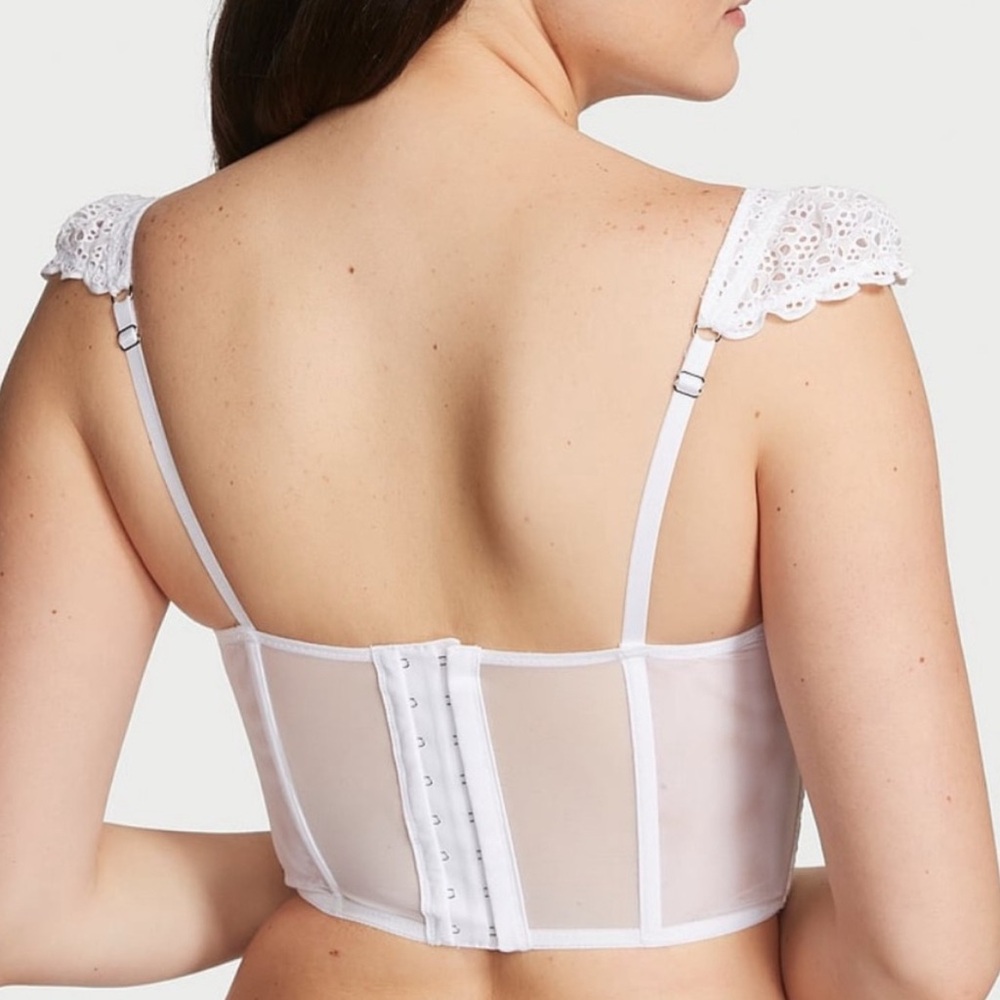 VICTORIA’S SECRET Dream Angels Eyelet Lace Unlined Corset Top Size L - Picture 10 of 10